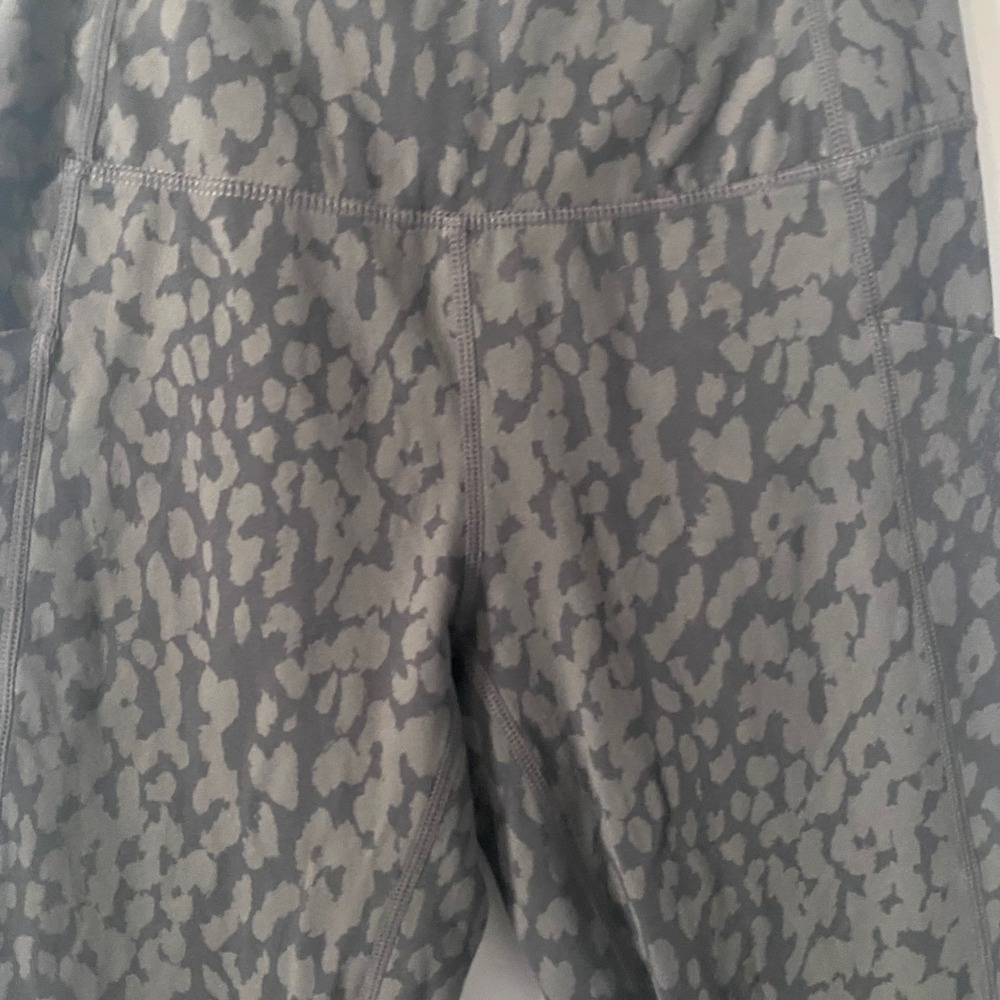 Varley Leopard Print High Rise Leggings Black Grey Activewear Athleisure XS - Picture 3 of 8